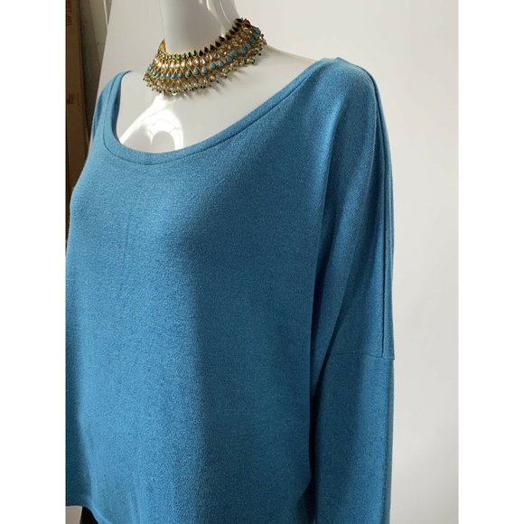 UGET Womens Tunic Sweater Blue Long Sleeve Scoop Neck Pullover XXL - Picture 6 of 11